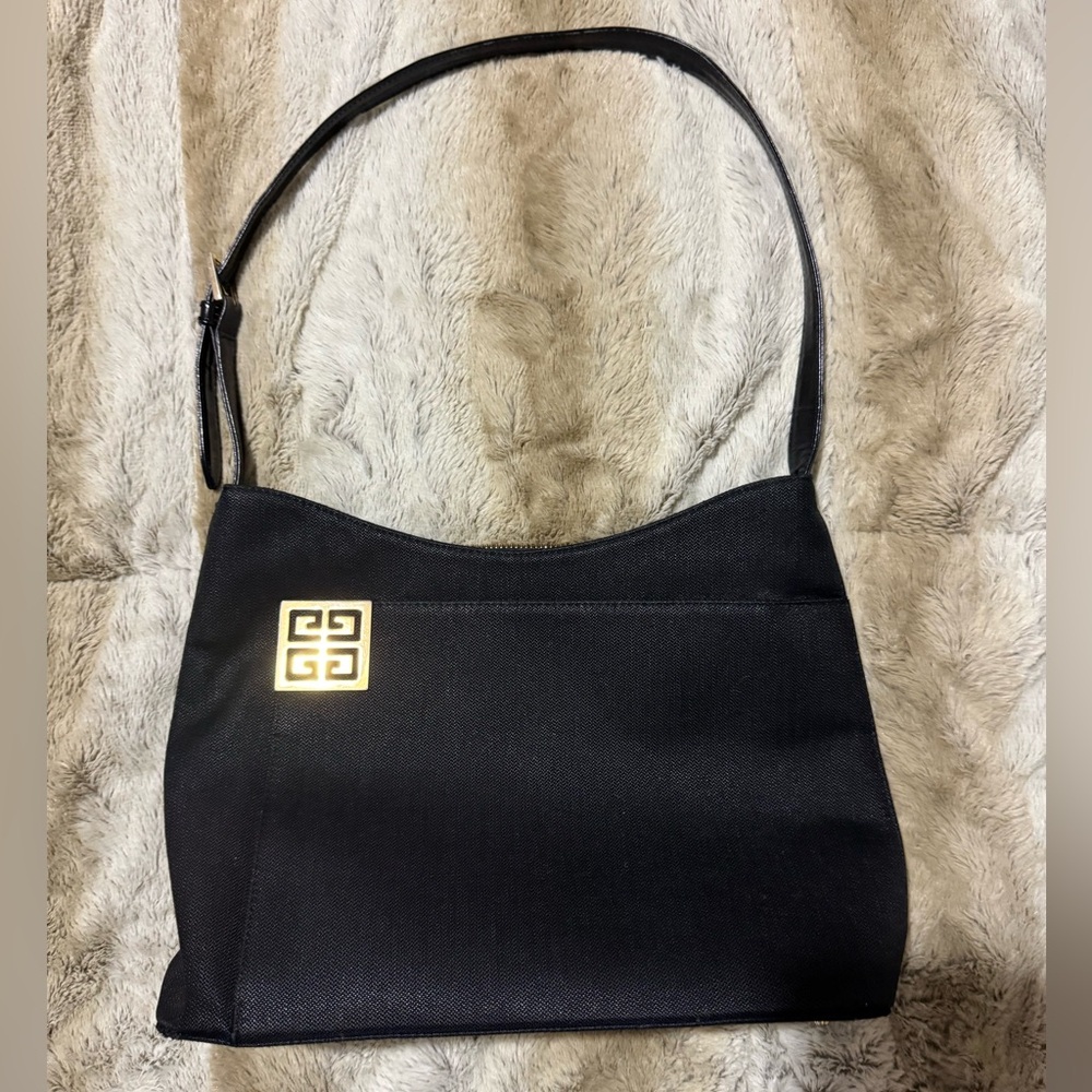 Givenchy Black Shoulder Bag with Gold Logo
